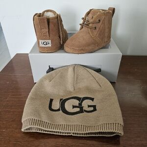 UGG Baby Brown Boots & Toque Gift Set